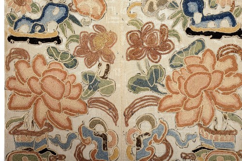 Broderie chinoise soie 1900 points interdits panneau fleur textile - Photo 2 sur 6