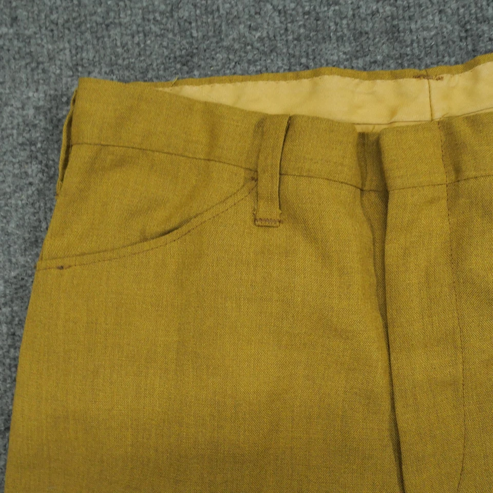 Vintage Pants Mens 29x32 Yellow Mustard Wool Duck Slacks Rockabilly Western 50s - Image 3 of 4