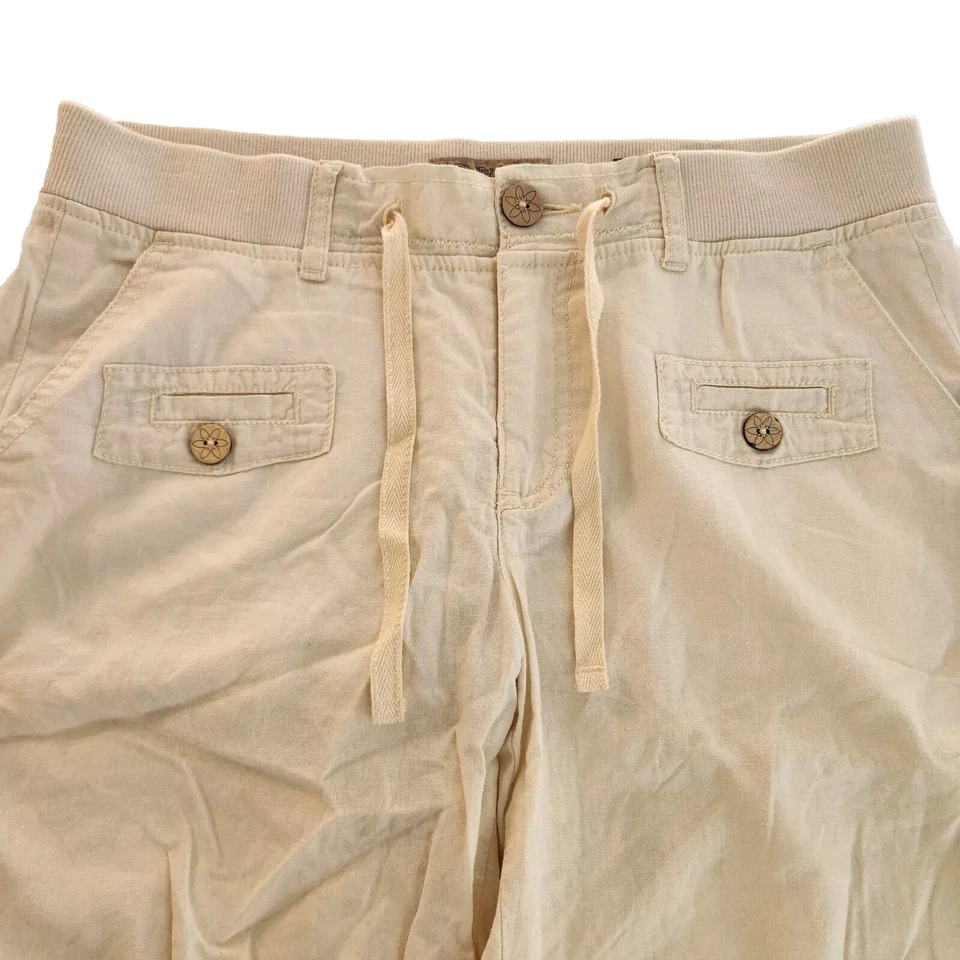 Pantalones cortos nine west vintage américa talla 6/28 pantalones capri atados laterales bronceados Y2k verano Foto 3 de 4