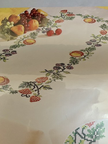 Margot Creation De Paris Needlepoint Les Fruits 55” x 68” Oval Tablecloth - Picture 2 of 2