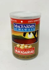 MacFarms Roasted Salted Macadamia Nut of Hawaii 5oz EXP 1999 Vintage Can Sealed