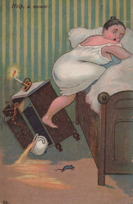 Help A Mouse! Funny Comic Slapstick Vintage Undivided Back Post Card