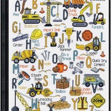 StitchCraft Pro: Construction ABC Cross Stitch Kit - Create, Learn, and Decorate