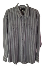 VTG Flying R Ranchwear Size 18/36 Gray Western Men s Shirt Pearl Snaps