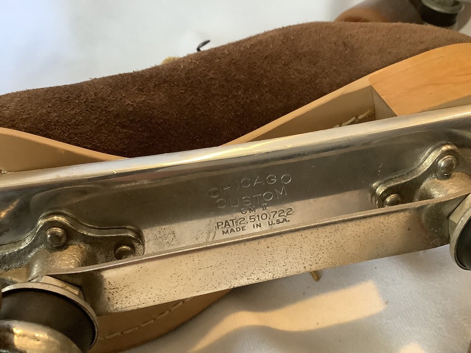 Vintage Norele Roller Skates Sz 10, Zinger Wheels, Suede, Chicago