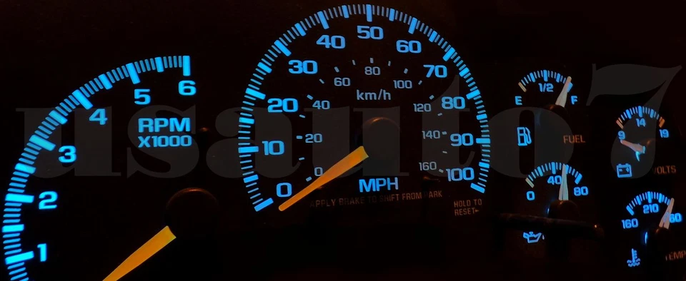 Dash Cluster Gauge AQUA BLUE LED LIGHTS KIT Fits 99-02 Chevy Silverado 1500 2500 — 第 3/4 张图片