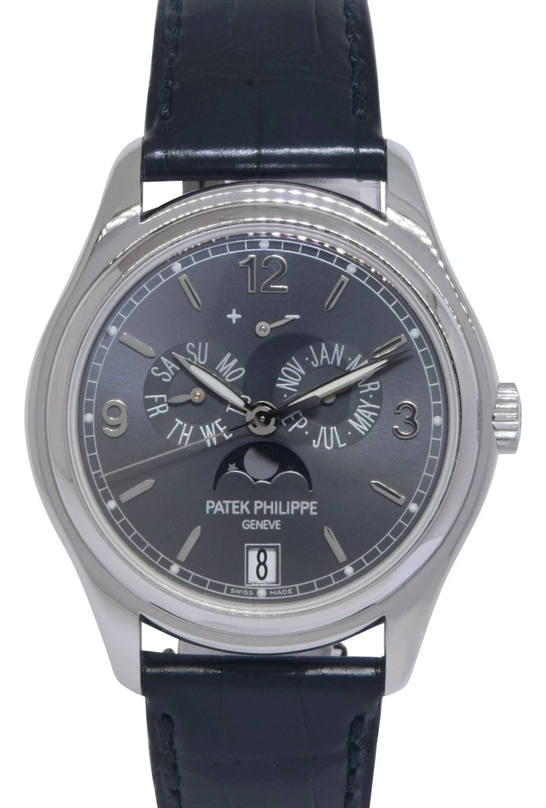 Patek Philippe — Patek Philippe Annual Calendar 5146 18k White Gold Slate Dial 39 Watch B/P 5146G