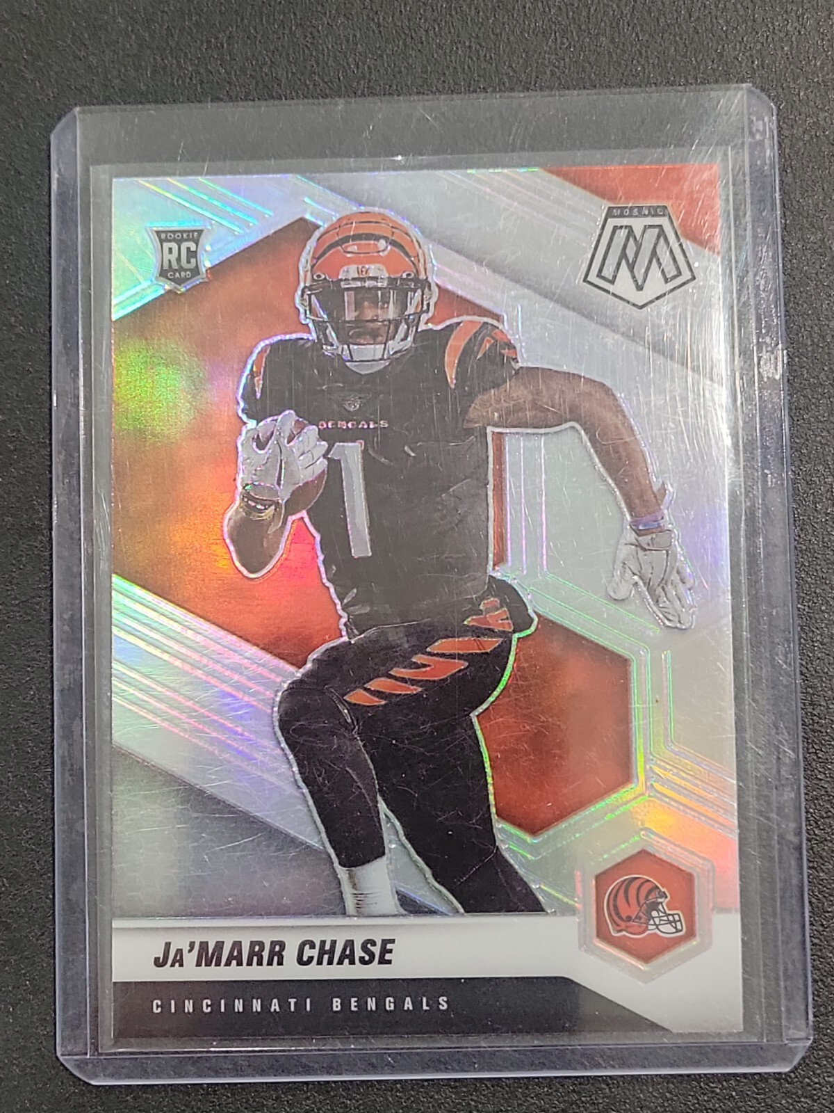 2021 Panini Mosaic Ja'Marr Chase Silver Variation Rookie #307-V - Bengals
