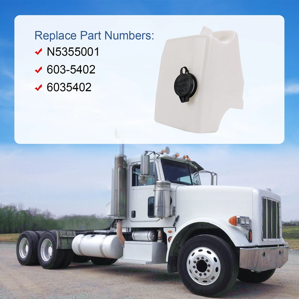 Depósito de lavadora de parabrisas para Peterbilt 320 365 387 Kenworth T680 N5355001 Foto 3 de 4