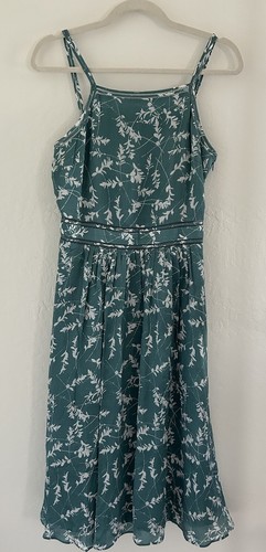 Club Monaco Women's Floral Silk Green Josefienahh Dress Size 4 Retail $298