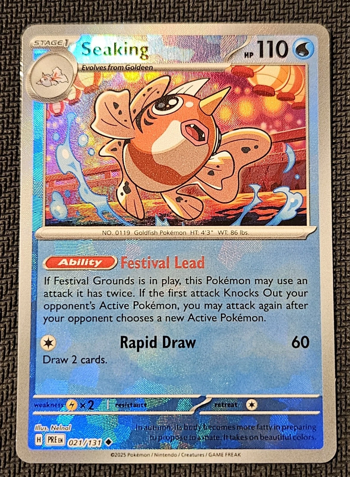 Seaking Pokeball Reverse Holo 021/131 - NM Prismatic Evolutions Pokemon