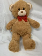 Build A Bear Brown Tan Teddy Bear With Red Bow BABW Plush 16" Preowned