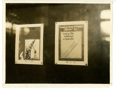 Vintage 8x10 Photo Paramount Film Studios Signs in Maintenance  Mechanic Dept.