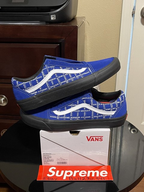 vans old skool supreme grid blue