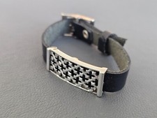 Handmade African Tuareg Bracelet Silver Leather Ethnic Jewelry Gypsy Hippy