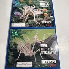 2 Wood Model Kit Toys Puzzle Insect IQ Assembling Products Brand New
