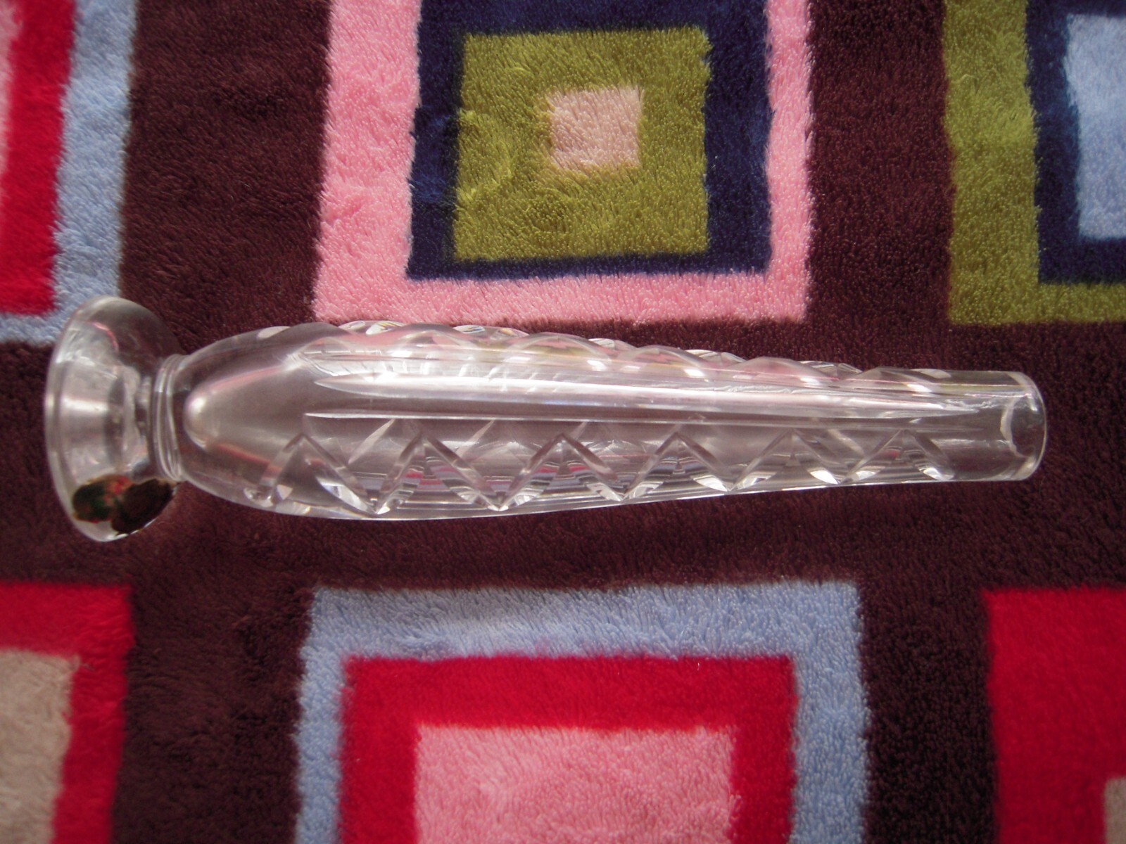 NOS VTG WATERFORD LEADED CUT CRYSTAL BUD VASE 13/8" DIA X 7"H X 13/4