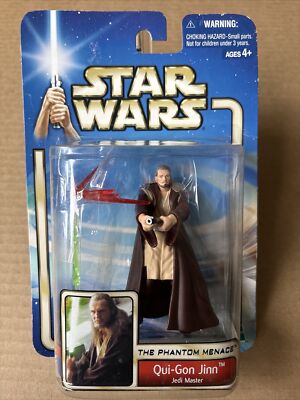 Star Wars The Phantom Menace Qui-Gon Jinn Action Figure Hasbro 2002 New Sealed