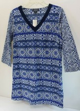 LANDS END COTTON LAWN VNECK TUNIC COVER UP SZ XS NEW WITH TAG