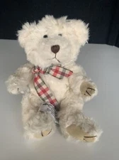 Russ Berrie BYRON Bears From Past Fully Jointed 8” Teddy Bear Cream Curly Fur