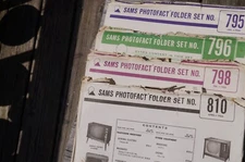 4 Vintage SAMS Photofacts Folders, # 795, 796, 798, 810