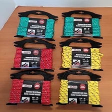 Set of 6 Diamond Braid Rope 40ft. Green Winder Included Tool Bench Hardware