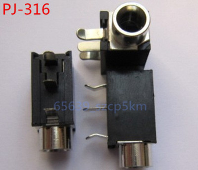 4Pcs 3.5mm Female Audio Connector 3 Pin DIP Headphone Jack Socket PJ-316 #