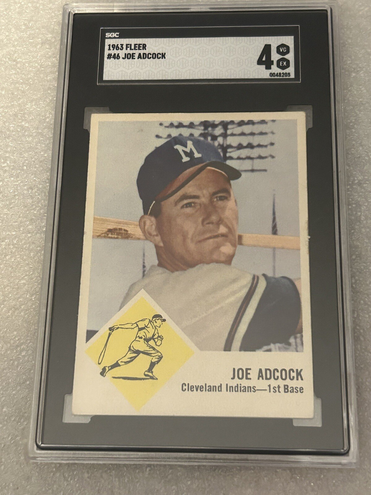 1963 Fleer Joe Adcock #46 SGC 4 Braves SP Short Print