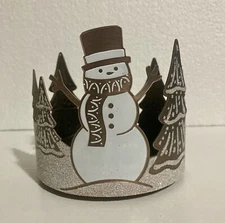 Bath And Body Works 3 Wick Candle Holder Snowman Christmas 