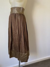 80,s Fab Choc/ Gold Mettalic Maxi.Skirt 28 Waist