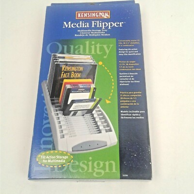Kensington Media Flipper-Storage Tray-Tilt-Action Design--Holds 15 Favorite CDs