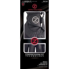 Zero Friction Men's Compression-Fit Performance Golf Glove - Black, Right Hand