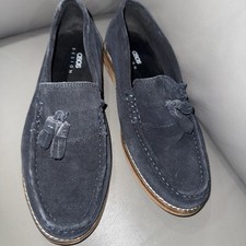 Mens ASOS navy Blue Suede Tassel Loafers 8