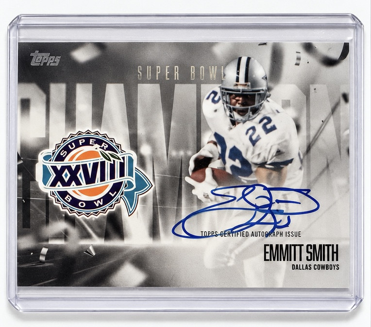 2026 Topps Flagship Emmitt Smith Super Bowl XXVIII Champion Auto Cowboys SBSC-ES