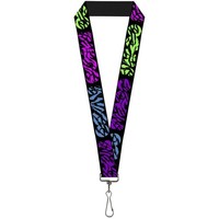 "Buckle-Down Lanyard-1.0\"-Swagg Black/Zebra Multi Neon 22\" X 1\" Multi (Us Import)"