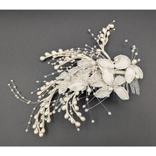 Pearl Floral Comb Hair Piece; Bridal Accessory: Special Occasions; Wedding
