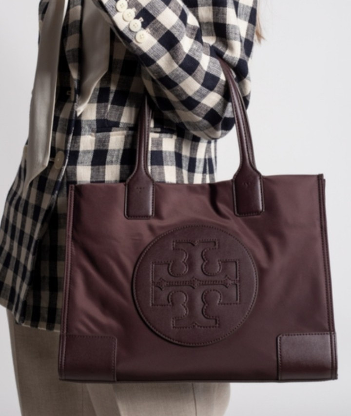 NWT Tory Burch ELLA Small Lightweight Nylon Tote Tempranillo #88578-616 thumbnail 5