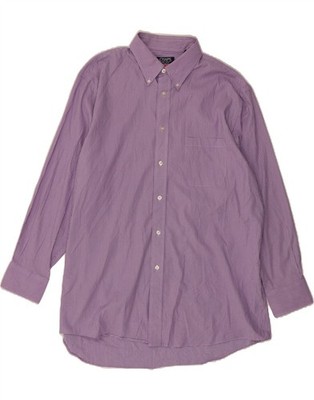 CHAPS Herren Hemd Regular Fit Größe 17 1/2 XL Lila Gingham Baumwolle PL09