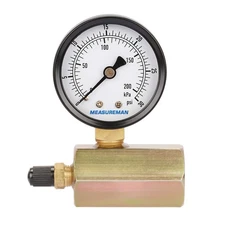 MEASUREMAN 2" Steel Gas Pressure Test Gauge Assembly, 3/4" FNPT Connection, 0...