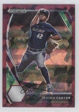 2021 Panini Prizm Draft Picks Burgundy Cracked Ice 4/23 Irving Carter 6q5
