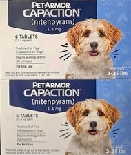 PetArmor Capaction Oral Flea for Dogs 2-25 lbs 6x2 12 tablets New 09/26