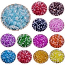 50/100pcs 8/10mm Mixed Acrylic Cracked Loose Spacer Beads for Jewelry Making  