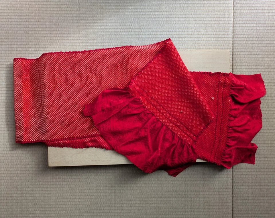 Japón Kimono Obi Cinturón Conjunto de Accesorios Cordón Rojo y Bufanda Obiage Obijime Usado Foto 2 de 4