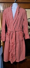 Vtg Brooks Bros Farmcore Red White Cotton Gingham Check Bathrobe RARE Large