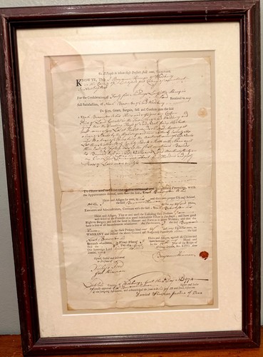 April 8, 1774 Bill of Sale For Land In Woodbury, Connecticut Hinman & Brownson