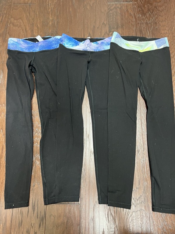 Girls Ivivva By Lululemon Gray Active Legging Pants-EUC-Size 8 set of 3