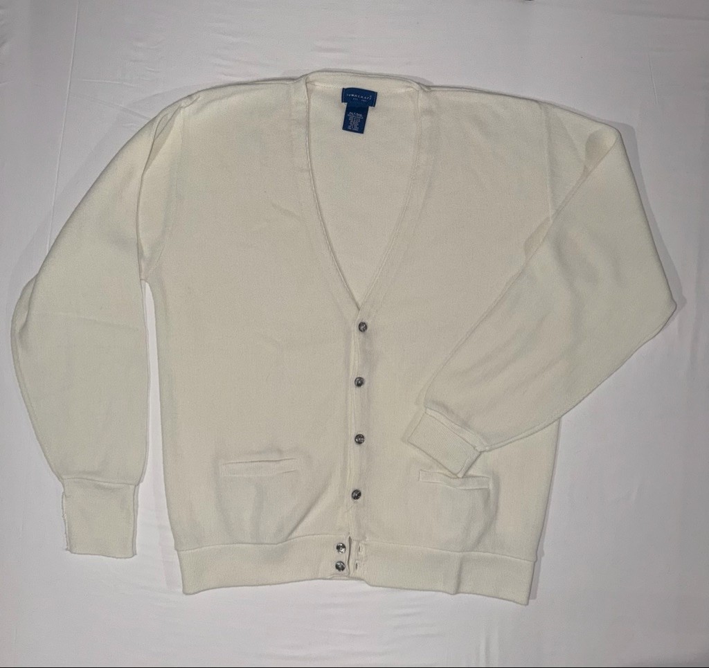 Towncraft Cream Cardigan Sweater 2XLT Tall Classic Grandpa Preppy VTG USA Made