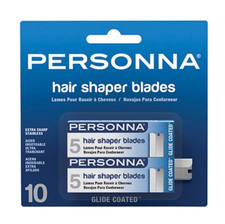 PERSONNA 10-Pack Hair Shaper Stainless Steel Blade 2.25" L x 0.625" W Glide Coat