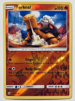 Torkoal 23/149 Sub & Moon Reverse Holo Common Pokémon Card NEAR MINT