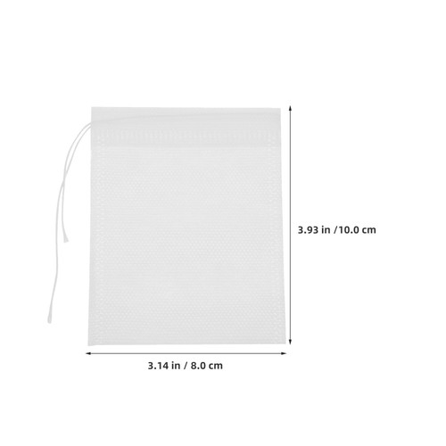  500 pezzi sacchetti di garza per cucinare spezie per filtrare filtro tè foglie sfuse 4x3 pollici - Foto 10 di 12